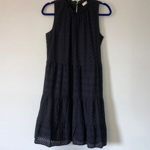 Loft black sleeveless eyelet dress. Size small, tall